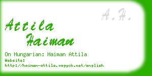 attila haiman business card